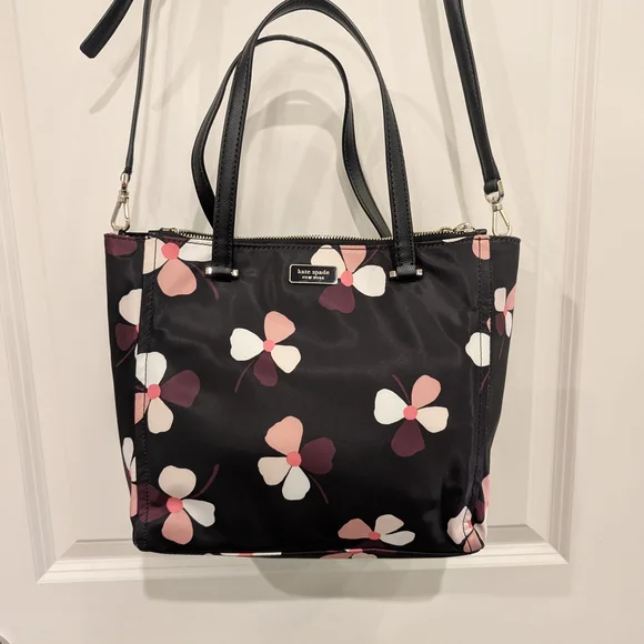 SALE 🎉 Kate Spade Dawn Dusk Buds Medium Satchel Black Floral Women's Bag - Picture 4 of 8